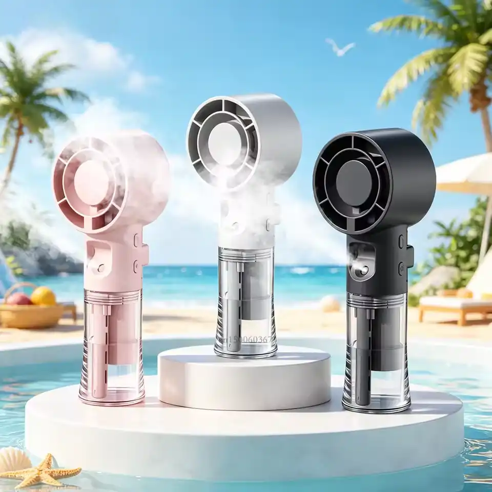 Portable Mini Humidifier Spray Fan Handheld Water Mist Fan Rechargeable Personal Hand Fan Small
