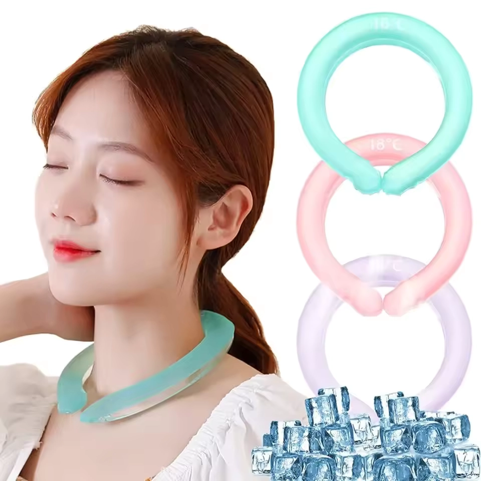 Collar Tube Neck Cooler Ice Pack Reusable Neck Cooling Ring Ice Maker Gel Liquid Cooling Neck Wraps Fitness